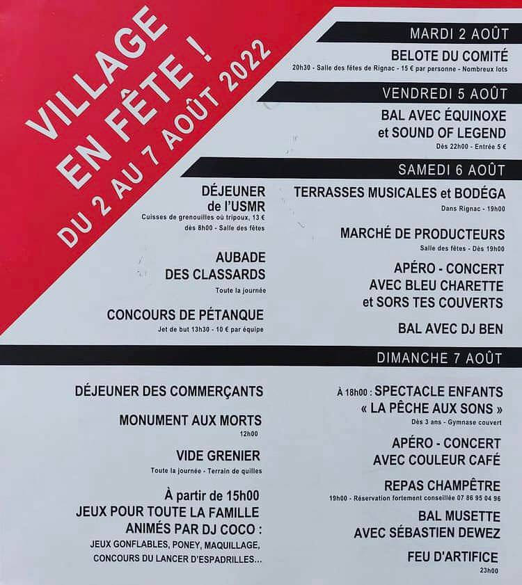 programme fête 2022
